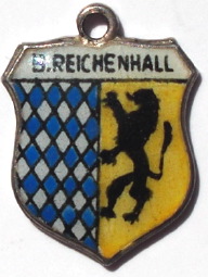BAD REICHENHALL, Germany - Vintage Silver Enamel Travel Shield Charm